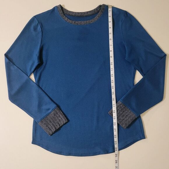 Cuddl Duds Women's Teal Long Sleeve Crewneck Pullover Top - Picture 5 of 11